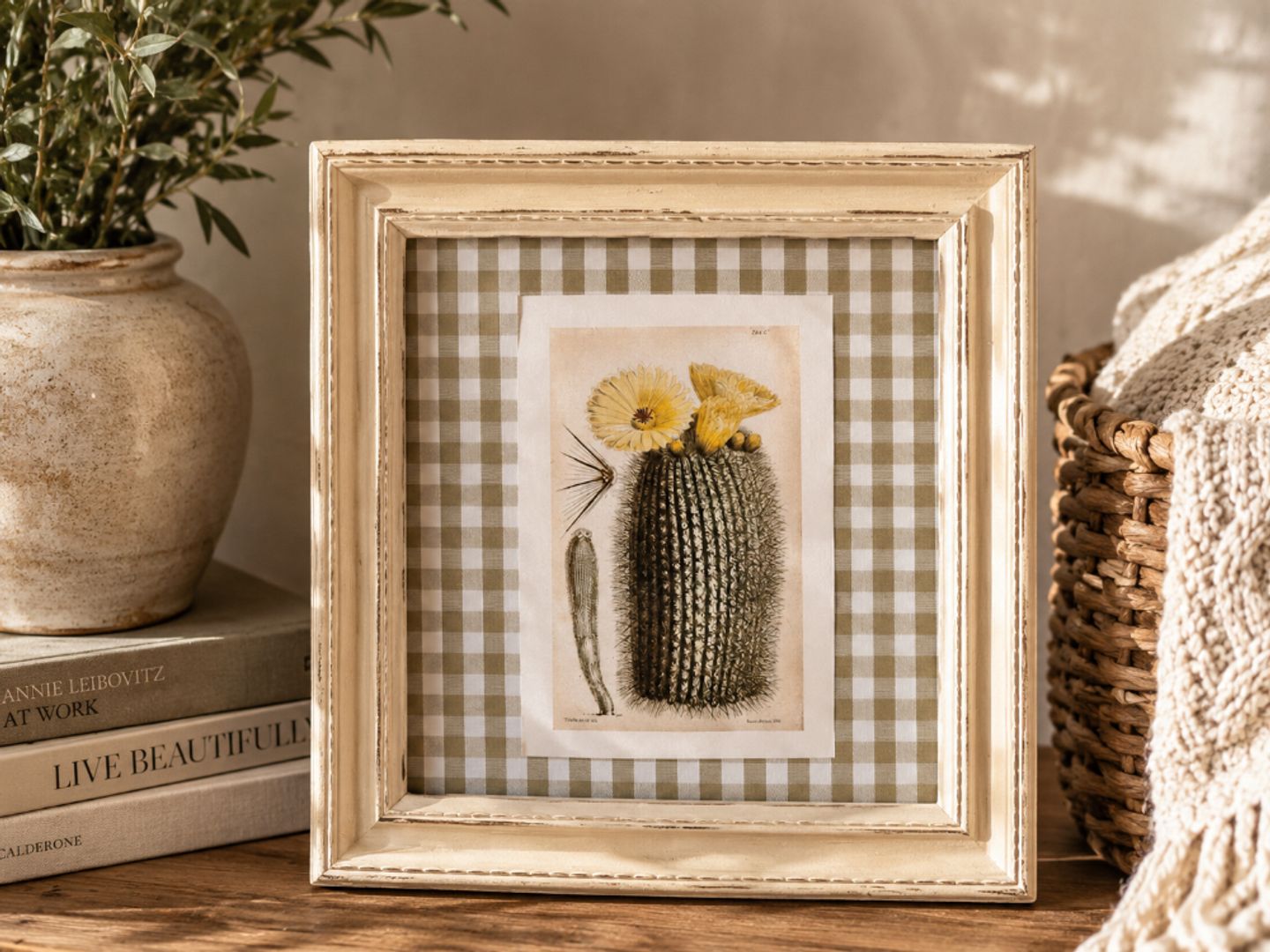 Cuadrito Vichy Cactus 2
