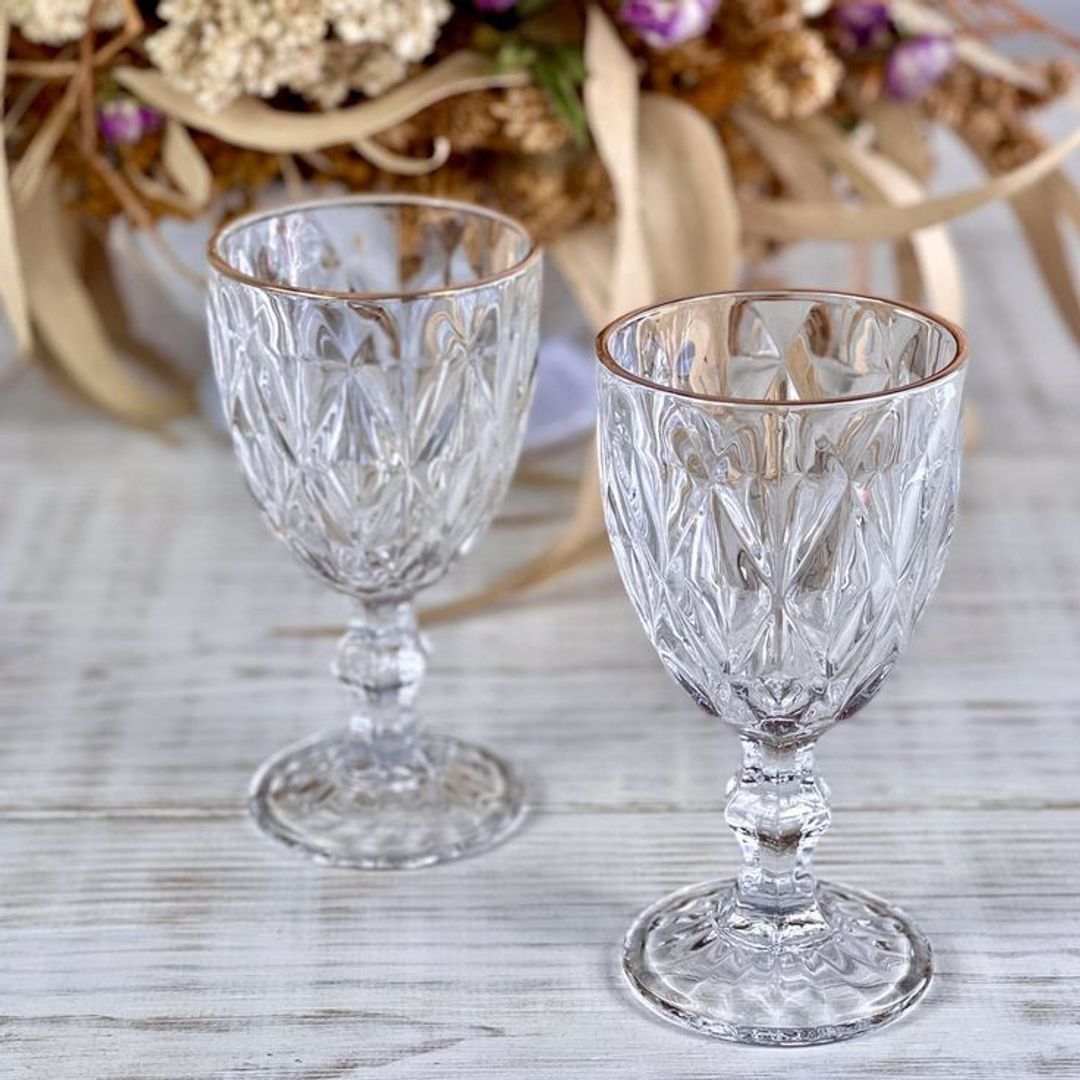 COPA ROMBO GRANDE TRASPARENTE FILO DORADO