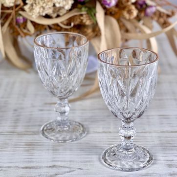 COPA ROMBO GRANDE TRASPARENTE FILO DORADO - imagen 1