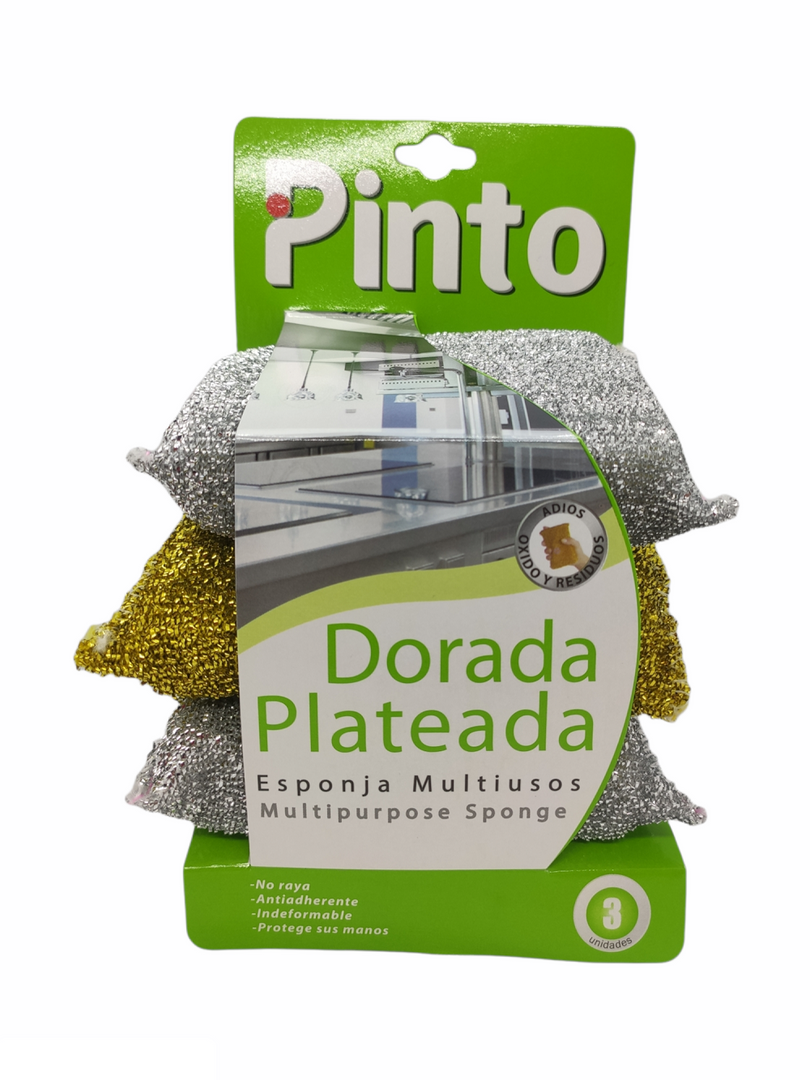 ESPONJA DORADA/PLATEADA MULTIUSOS 14162