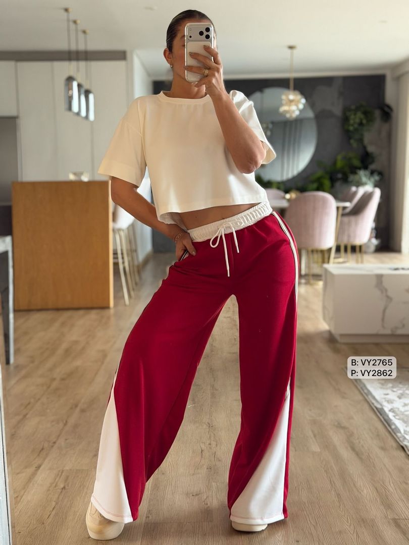 JOGGER BICOLOR LINEA TEJIDA VY2862
