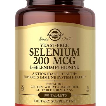 Selenio sin levadura de 200 mcg 100 tab SOLGAR - imagen 1