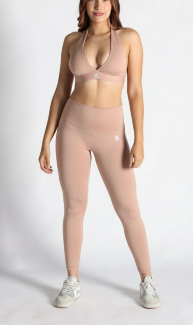  Leggings sin costura delantera tiro alto Lycra