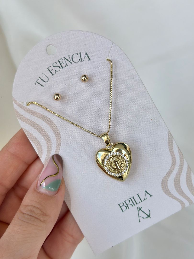 Cadena corazón san Benito 