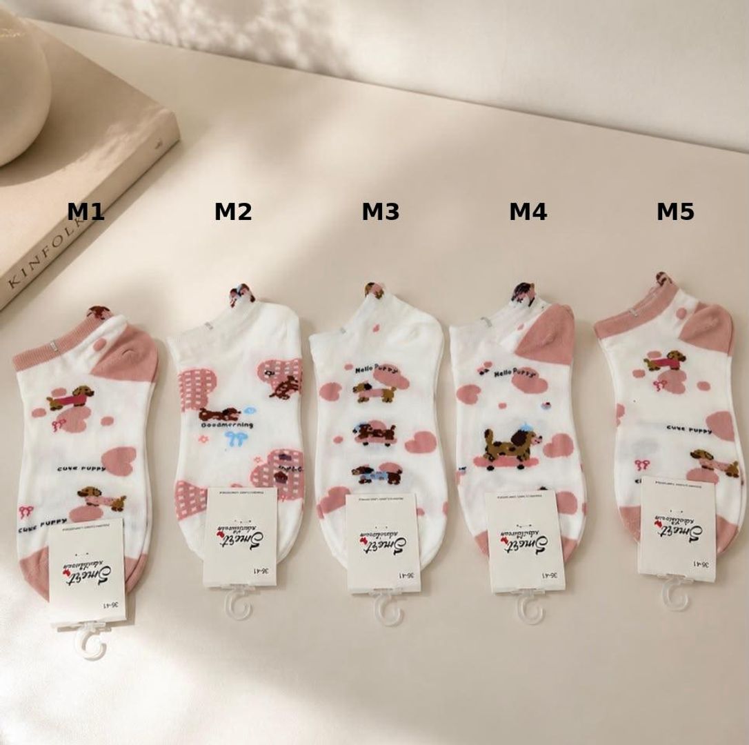 HERMOSAS MEDIAS TOBILLERAS DISEÑO PERRITO SALCHICHA 36-41