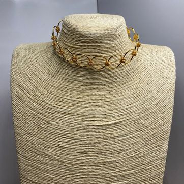 Imagen del producto Gargantilla de bronce con bañito de oro, nuditos