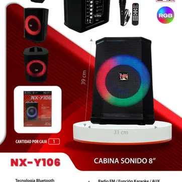 CABINA PARLANTE DE 8 PULGADAS LUCES LED NX-Y106 - imagen 1