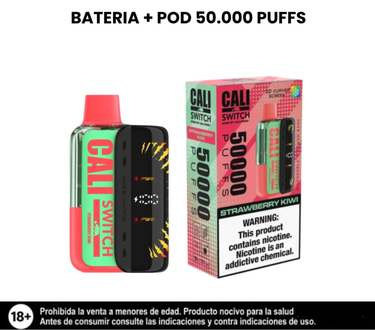 Cali Kit Strawberry Kiwi Switch 50.000 Puffs Bateria + Pod