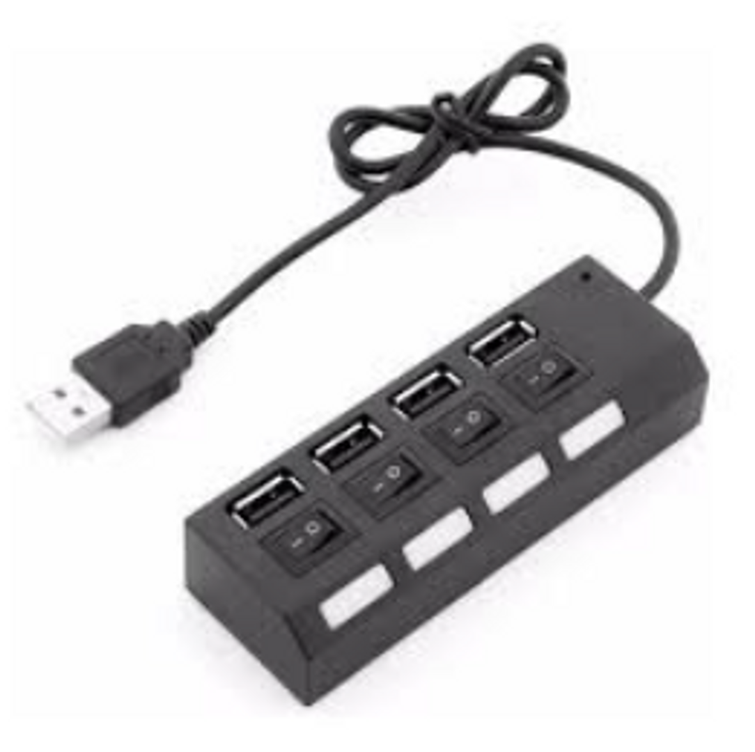 HUB USB 2.0 4 PUERTOS SWITCH INTERRUPTOR ON OFF EZI