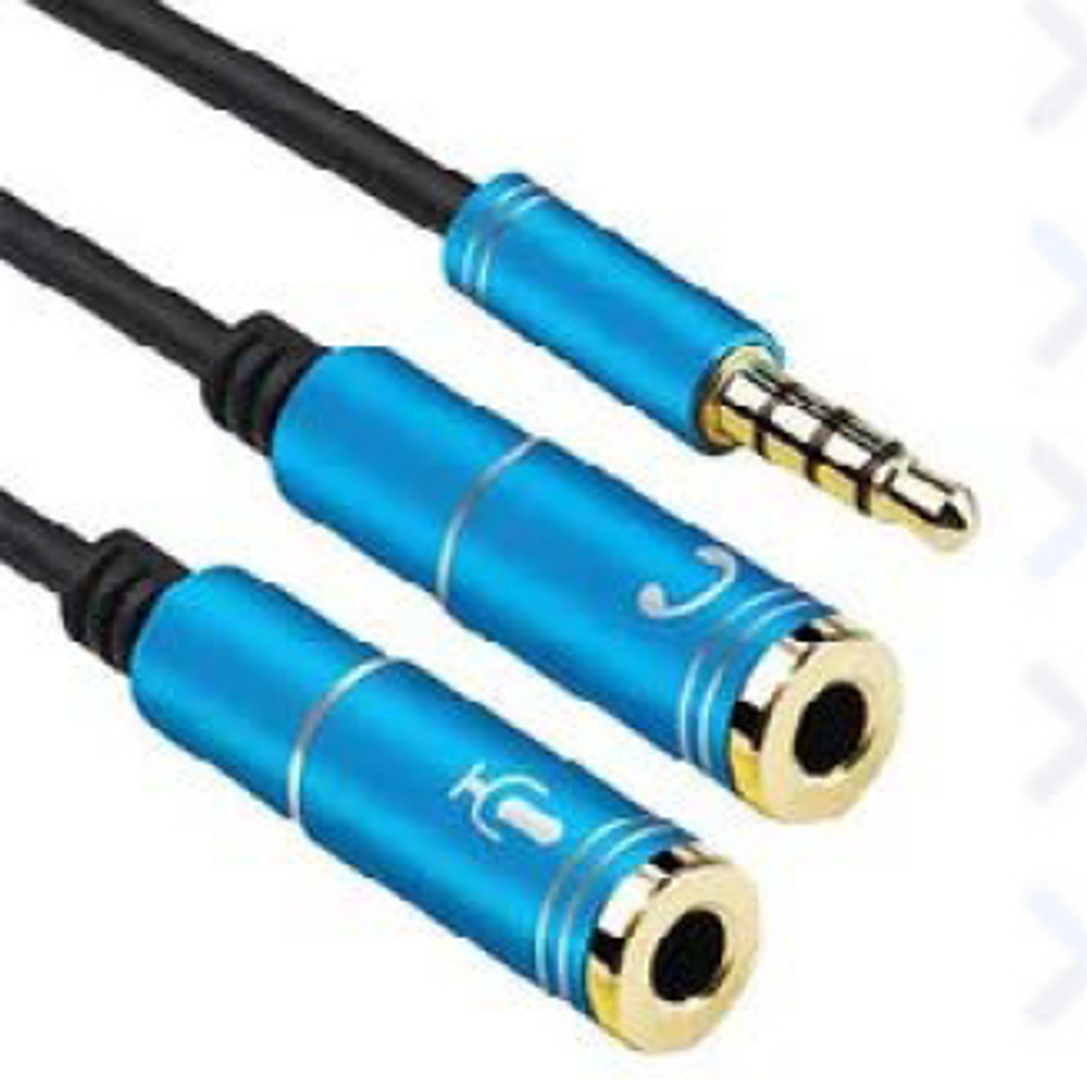 CABLE AUDIO 1.5 M PLUG 3,5 MACHO A 2 PLUG 3,5 HEMBRA