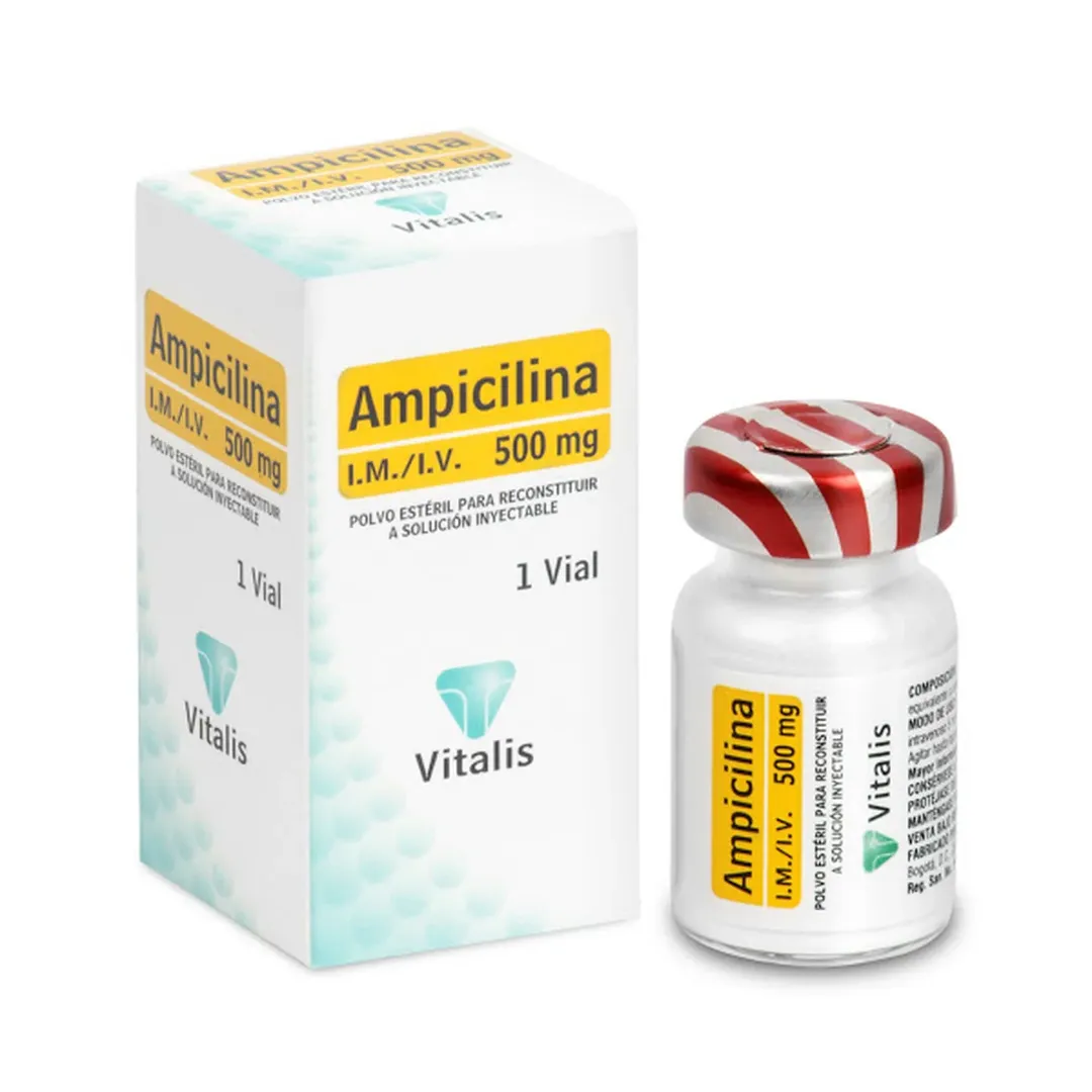 AMPICILINA 500MG VITALIS AMPOLLA UNIDAD