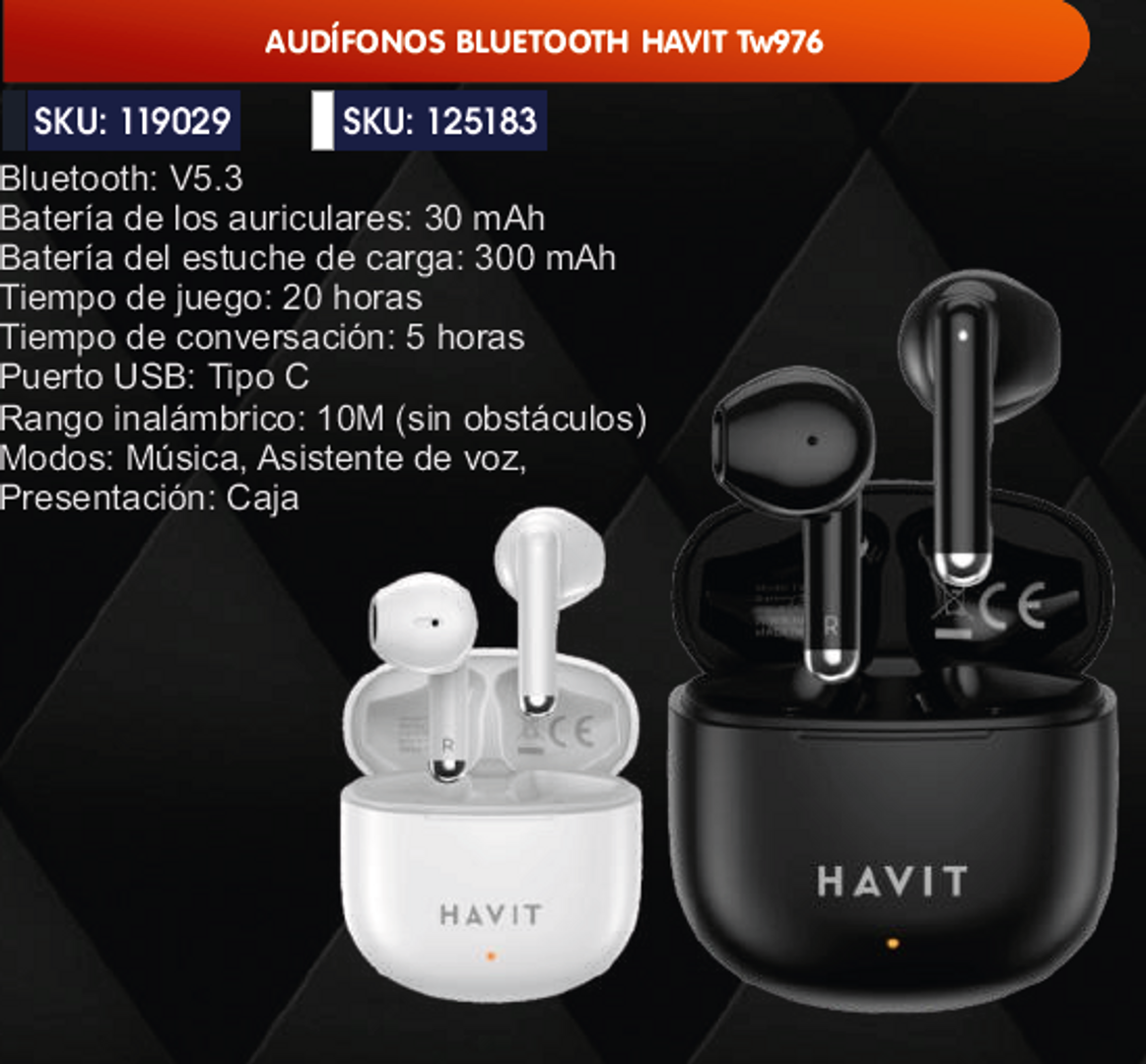 AUDÍFONOS BLUETOOTH HAVIT Tw976