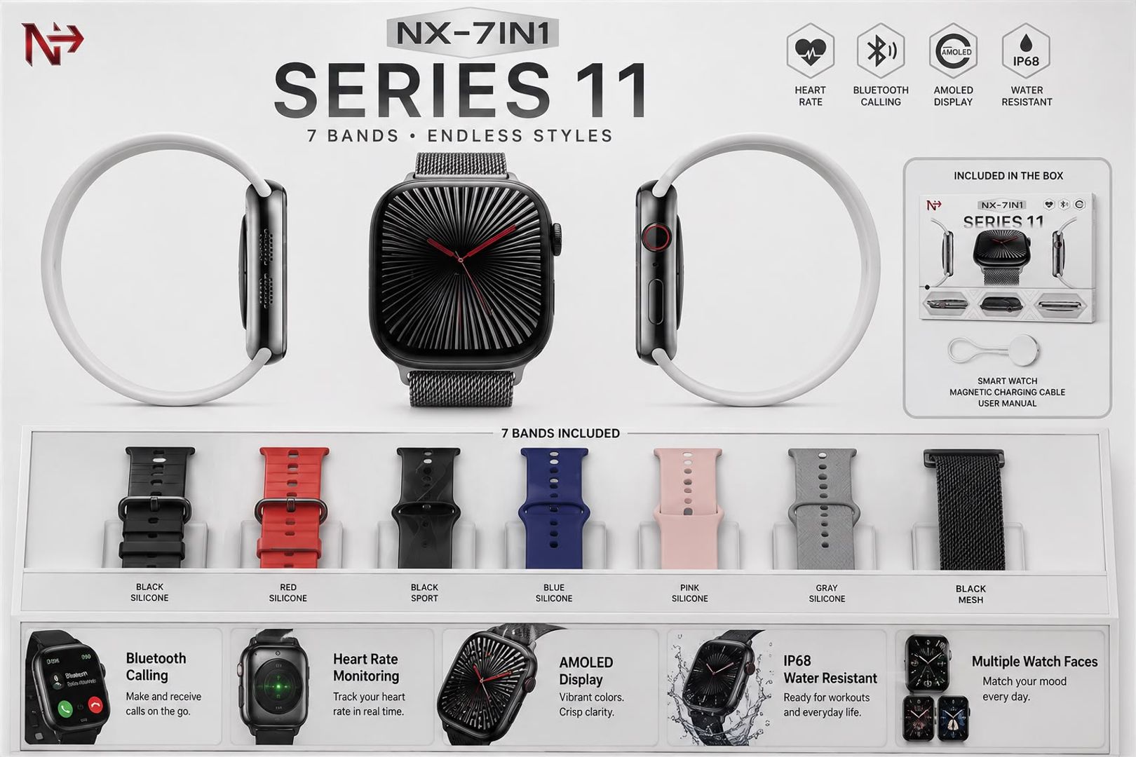 SMARTWATCH SERIES 11 NX-7IN1 – 7 CORREAS EN 1