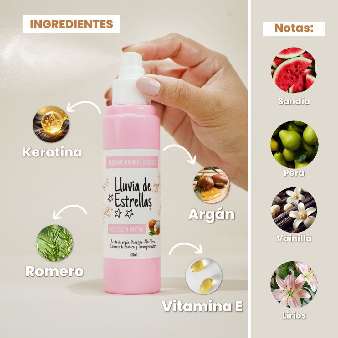 PERFUME LLUVIA DE ESTRELLAS PARA EL CABELLO EXPLOSIÓN FRUTAL