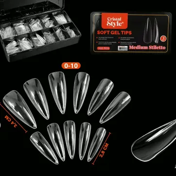 Imagen del producto Uñas Soft Gel Medium Stiletto × 550Pcs