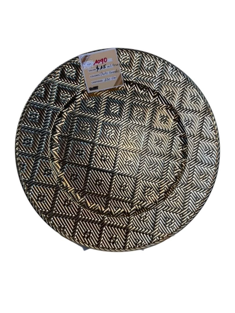 SOBREPLATO PLASTICO TALLADO DORADO