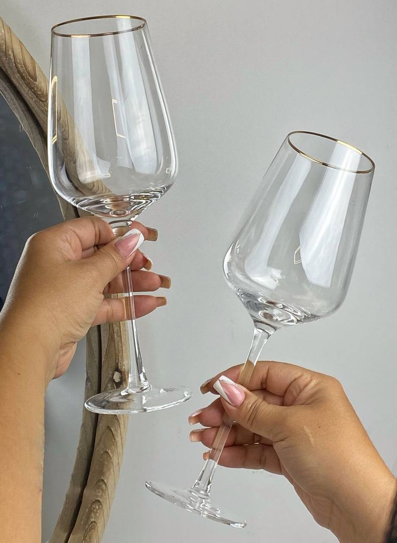 COPA DE CRISTAL LISA FILO DORADO