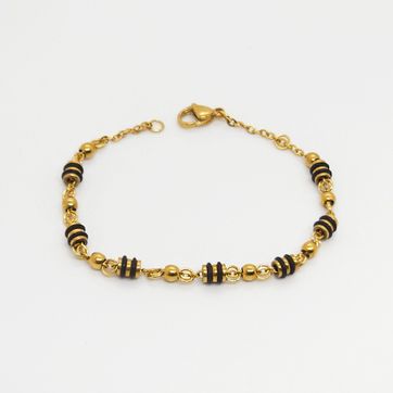 PULSERA RAYA NEGRA ACERO - imagen 1