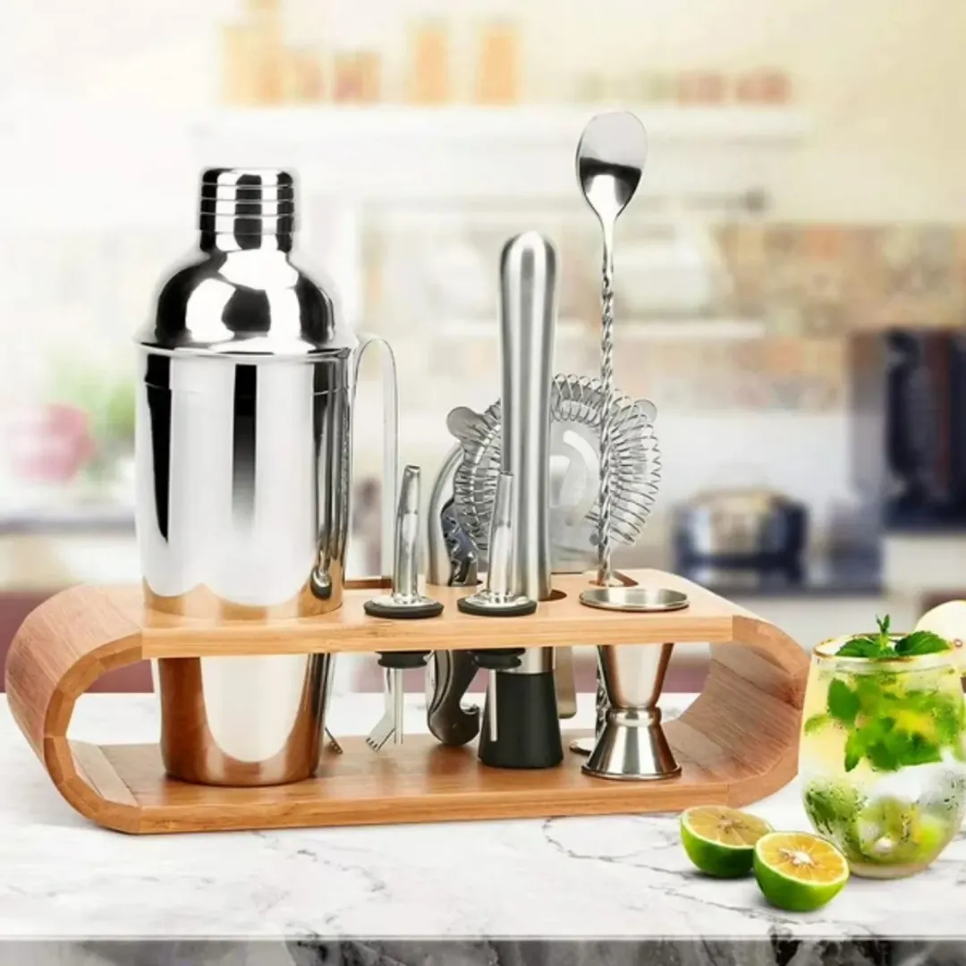 SET COCTELERIA ACERO 12PCS BARMAN