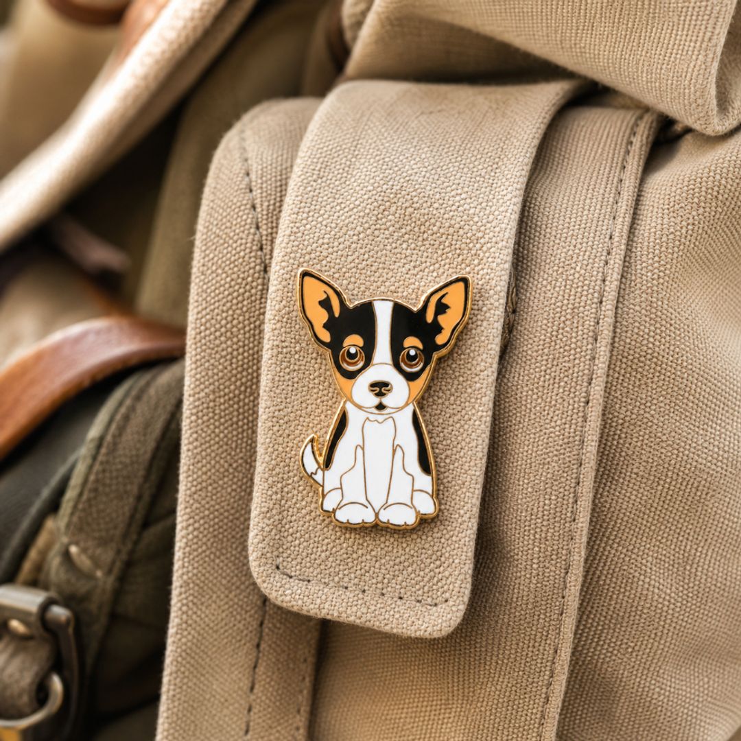 PIN CHIHUAHUA BLANCO NEGRO