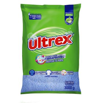 Imagen del producto DETERGENTE EN POLVO ULTREX MANZANA X 3 KILOS