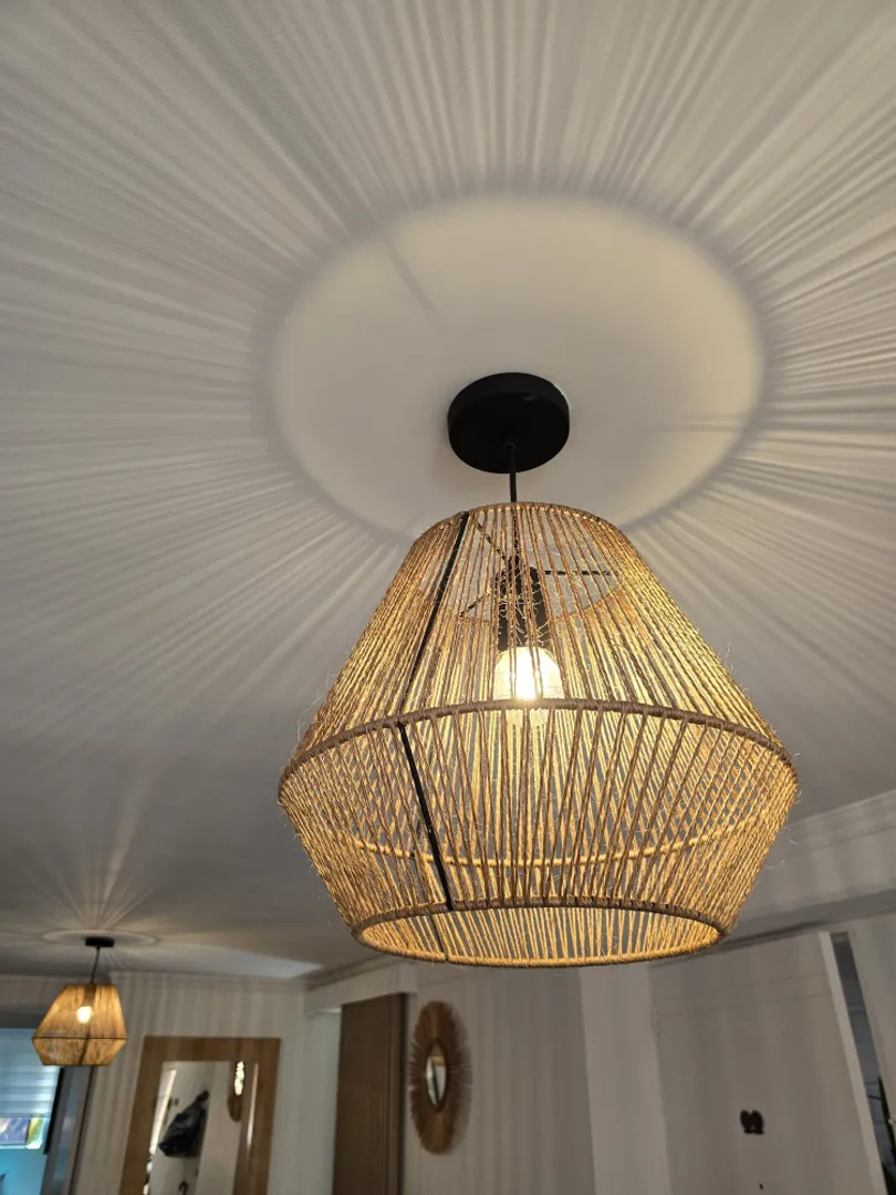 LÁMPARA EN TEJIDO NATURAL