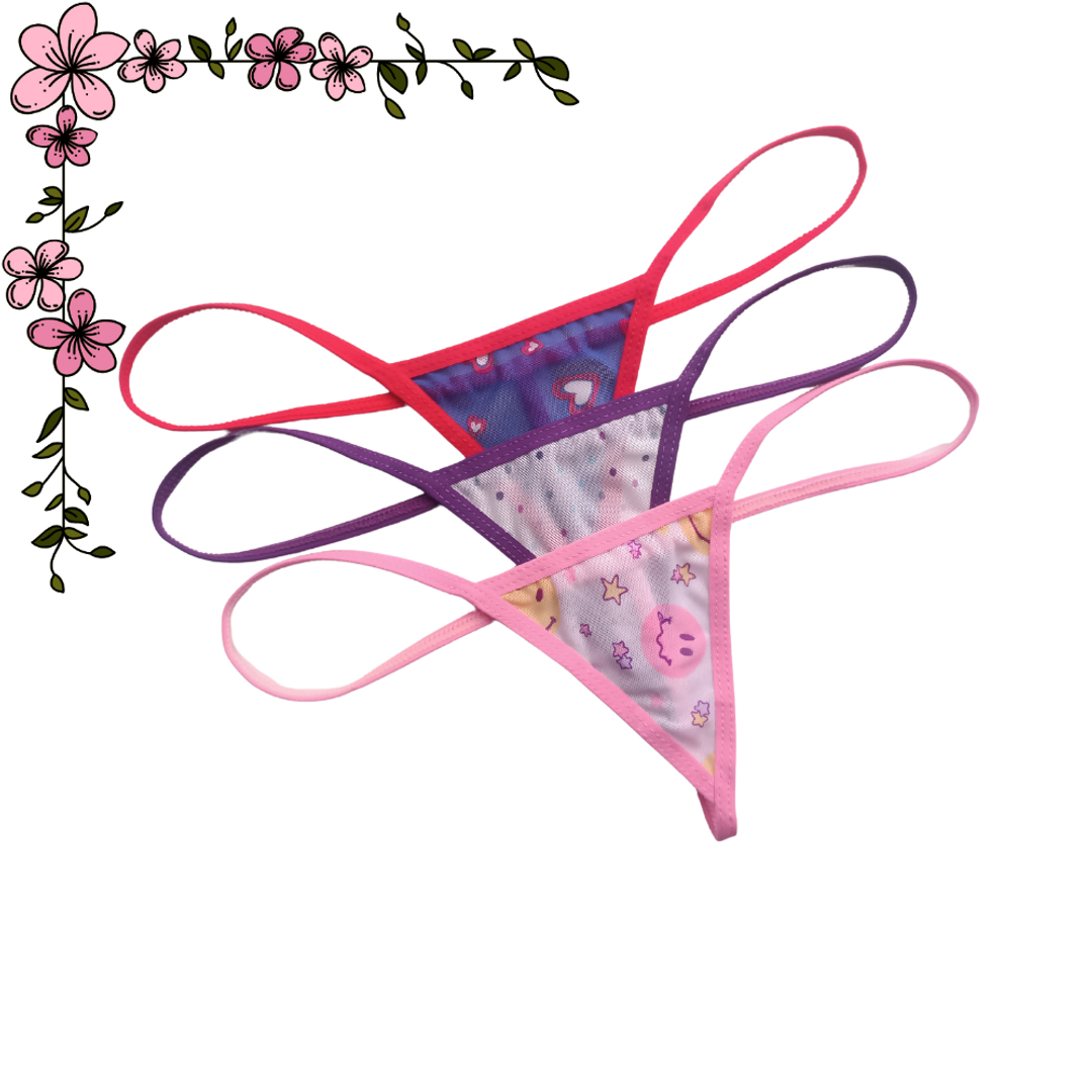 Kit x 3 Micro tanga hilo en mallatex  
