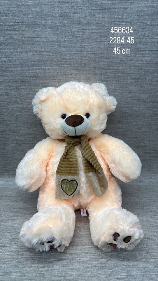 OSO BIEGE CLARO CON BUFANDA 45 CM