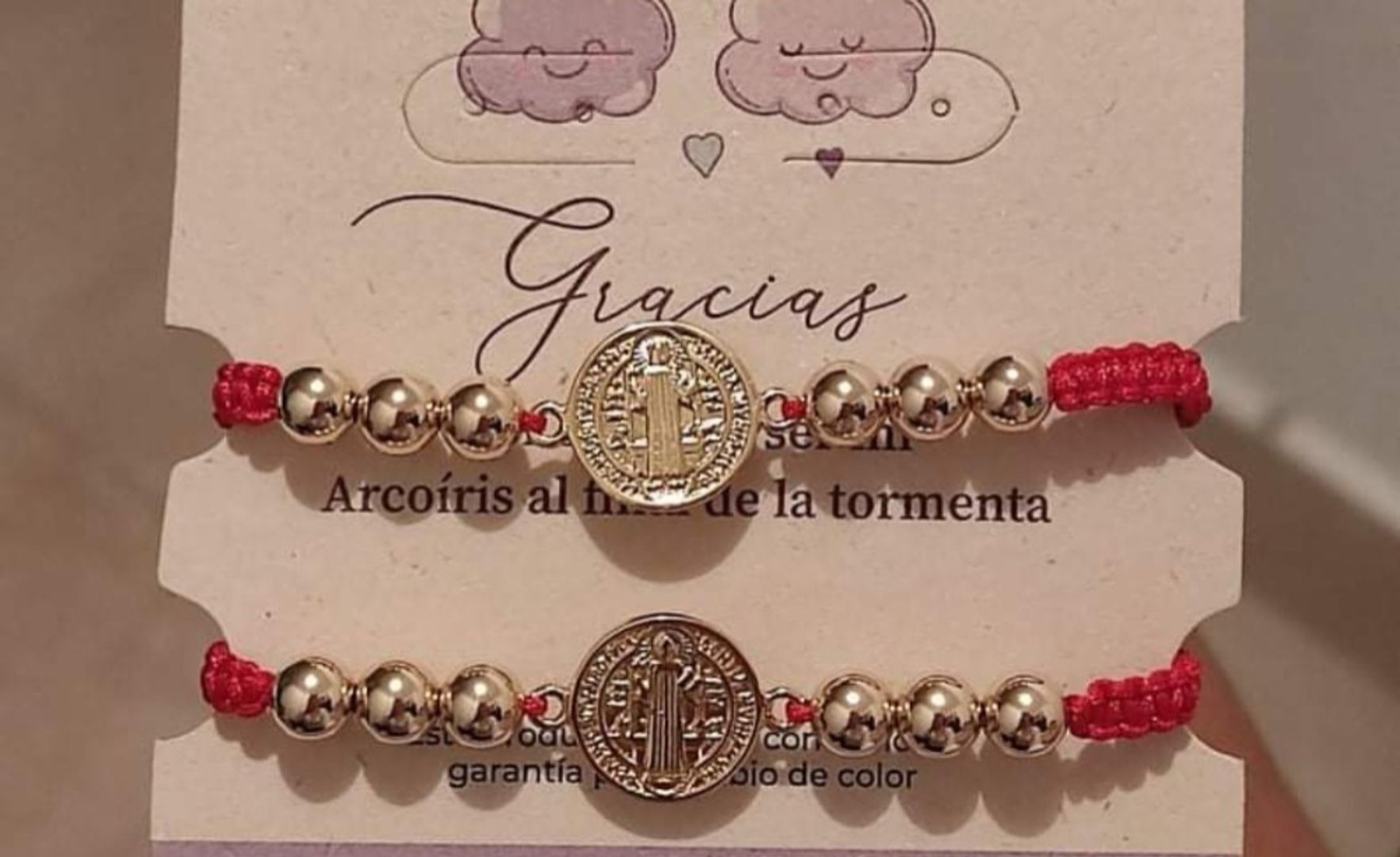 Par pulseras san benito balin 6mm