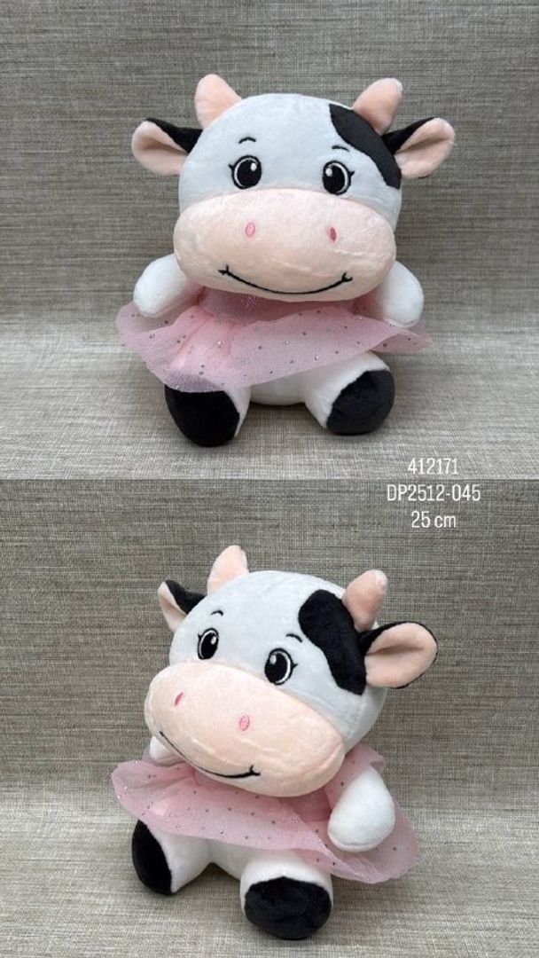 VACA CON VESTIDO ROSA 25 CM