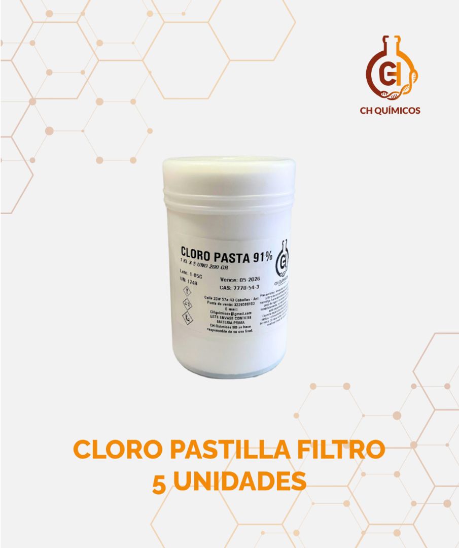 CLORO PASTILLA FILTRO POR 5 UND