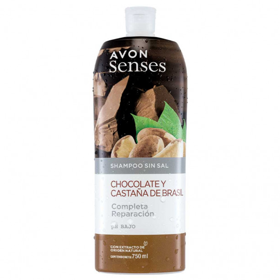 SHAMPOO SIN SAL - CHOCOLATE Y CASTAÑA DE BRASIL AVON 750 ML 