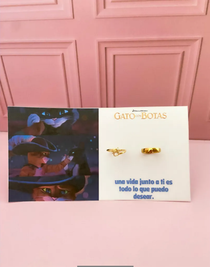 ANILLOS PAREJA GATO CON BOTAS 2