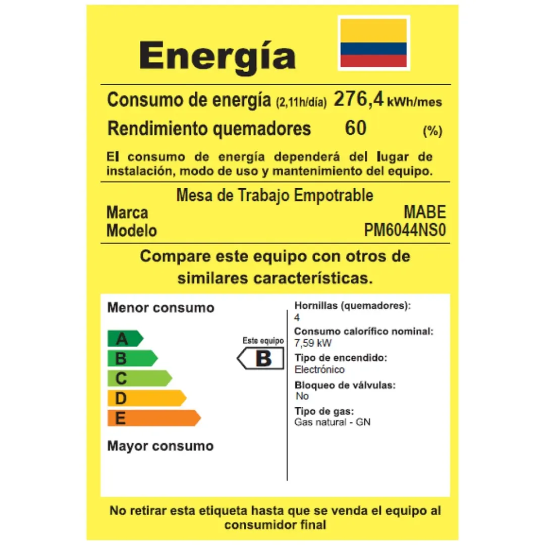 CUBIERTA MABE 60 ACERO EE