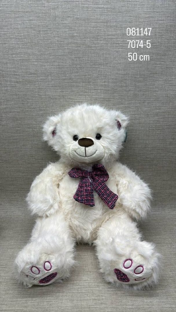 OSO BLANCO CON LAZO 50 CM