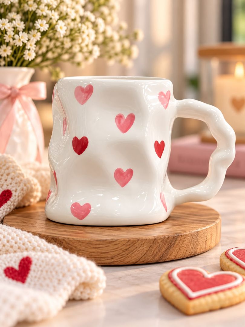 Mug ondulado corazones 