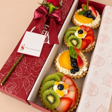 Imagen del producto CAJA X 4 TARTALETAS DULCES + ROSA