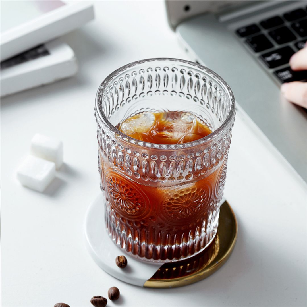 VASO CORTO TRANSPARENTE GRABADO