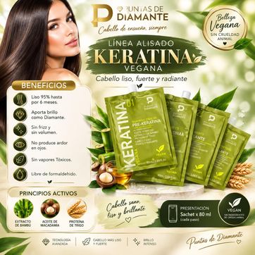 Imagen del producto PUNTAS DE DIAMANTE KIT*3 KERATINA VEGANA 90 ML