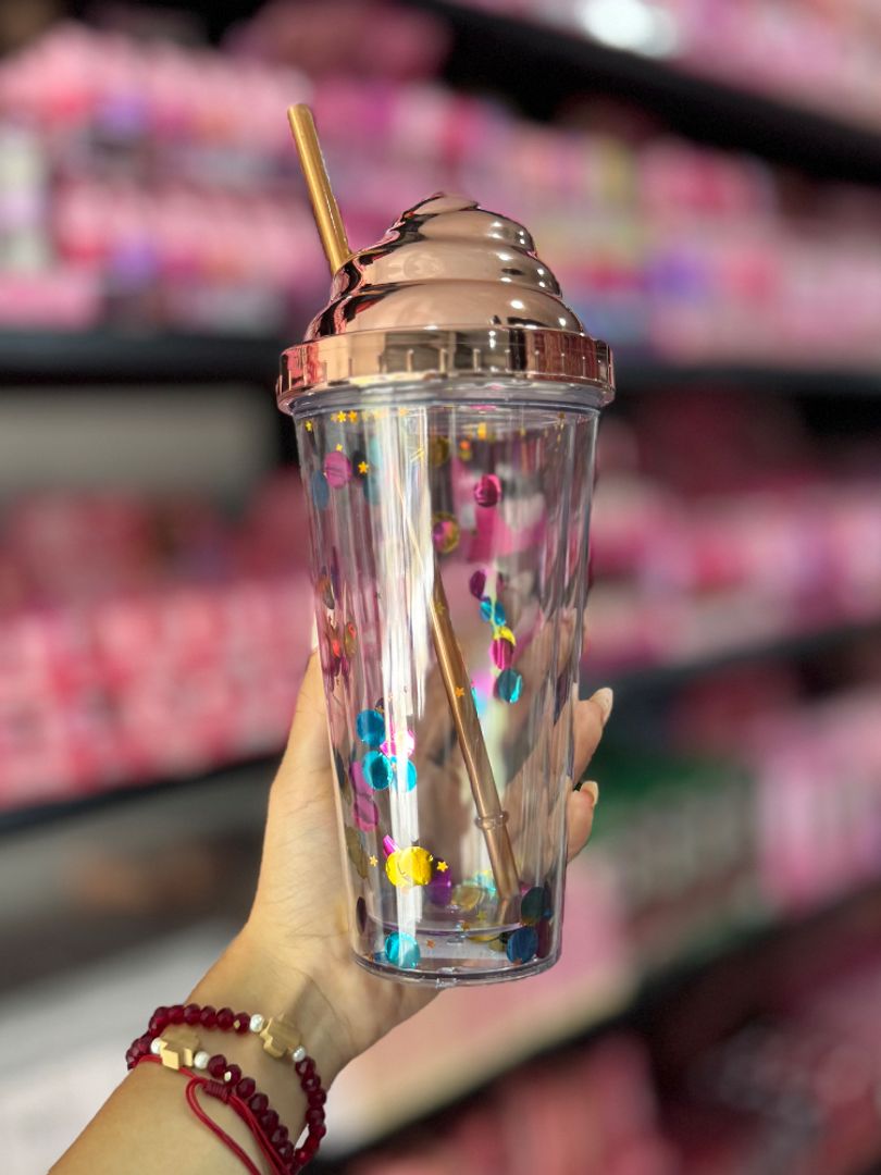 Vaso Confeti Metalizado
