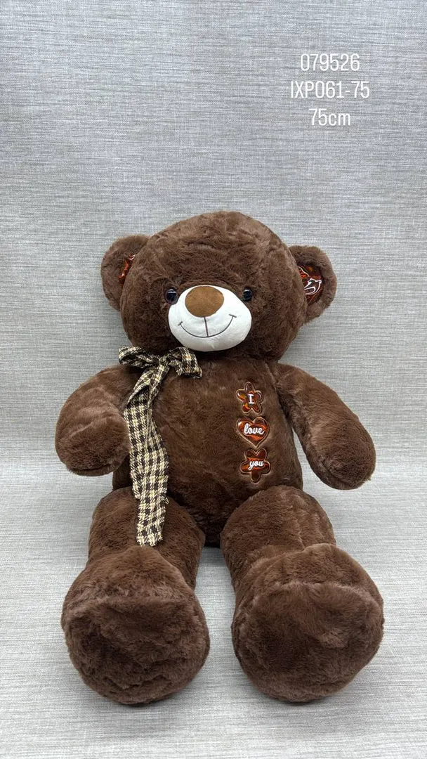 OSO PATAS LARGAS CON DETALLES Y MOÑO 75 CM