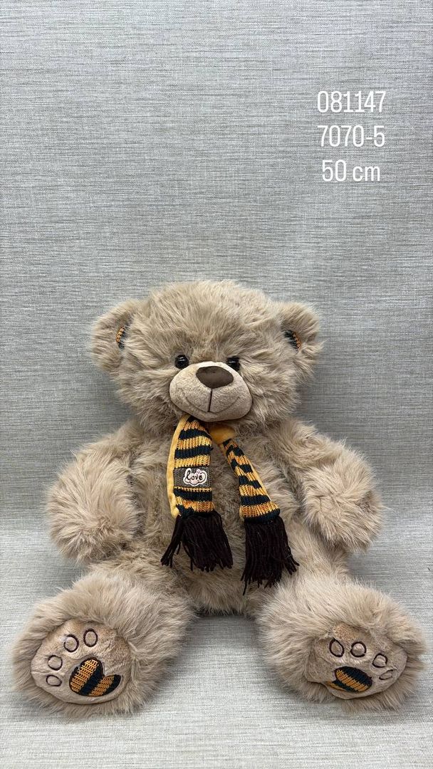 OSO CON BUFANDA DE RAYAS 50 CM