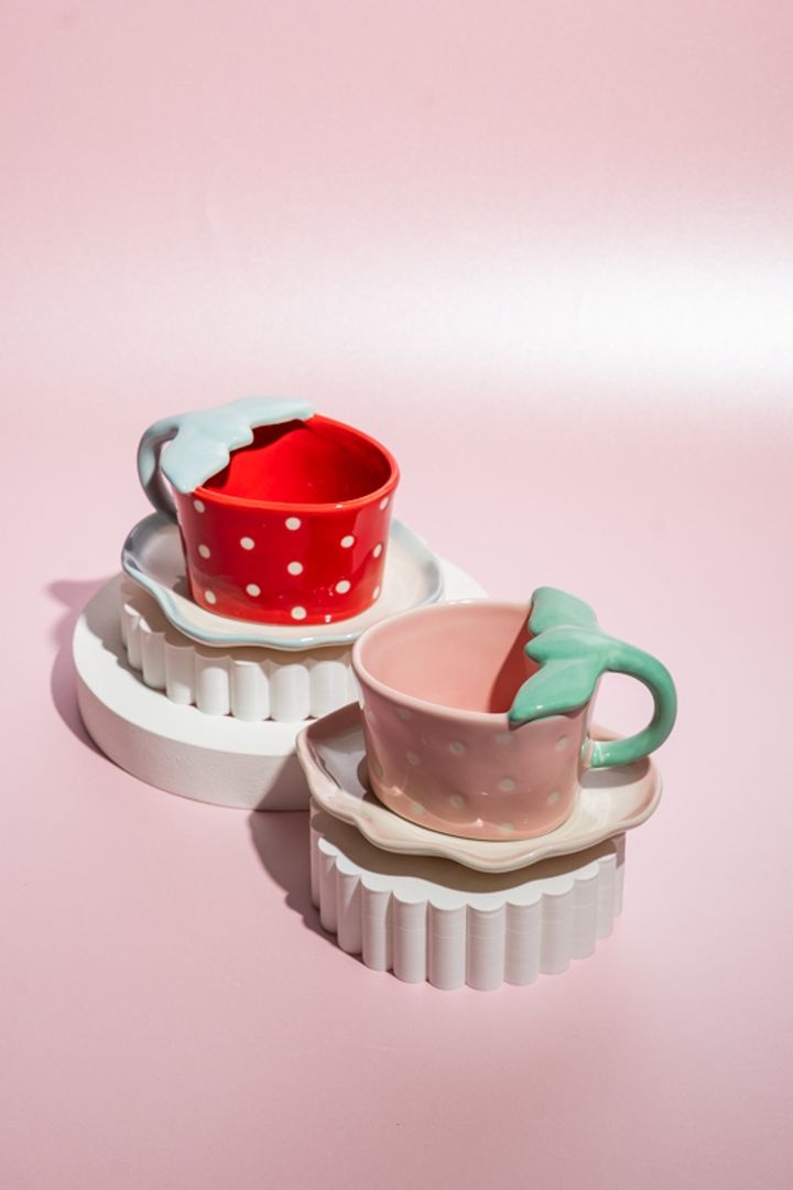 SET VASO + PLATO FRESA