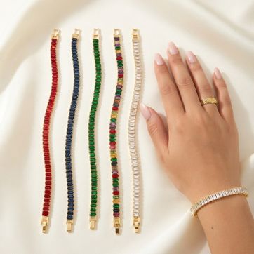Pulsera rodio colores rectangular  - imagen 1