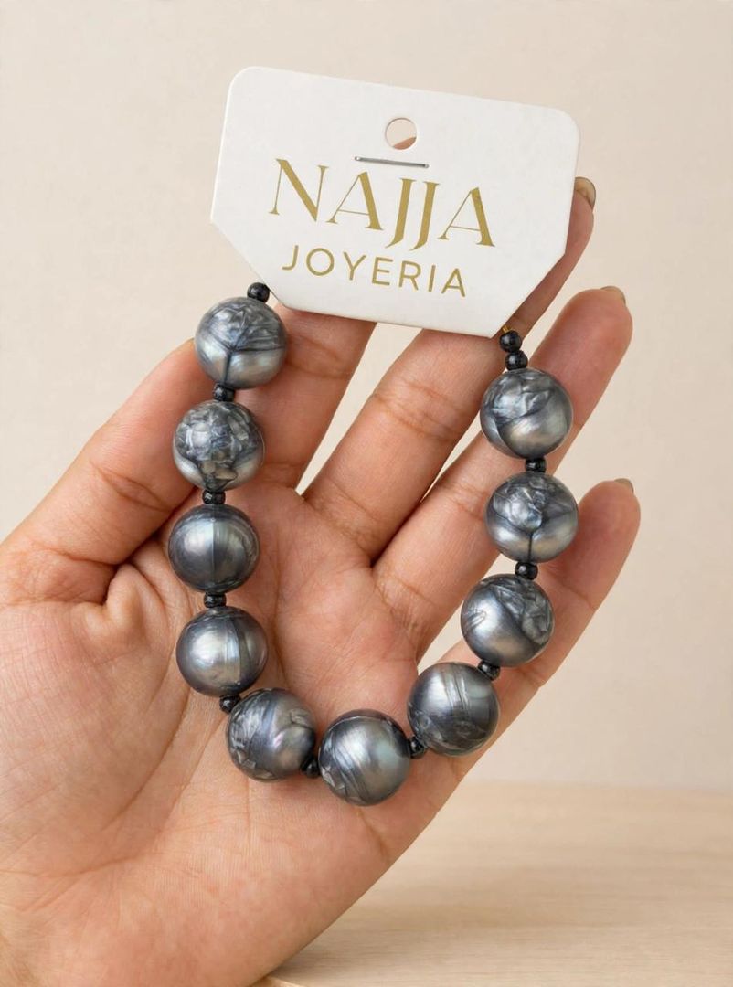 Pulsera Bubble Gris Marmolado