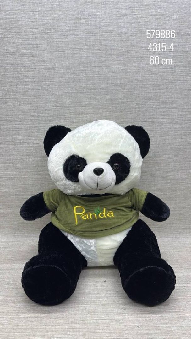 PANDA CON BUZO VERDE 60 CM