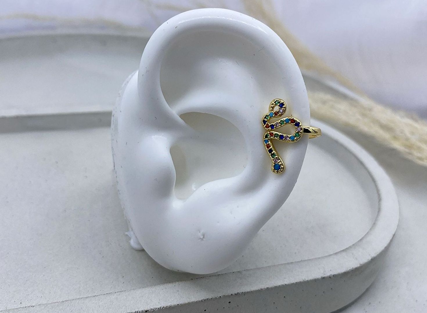 Earcuff serpiente, covergold 