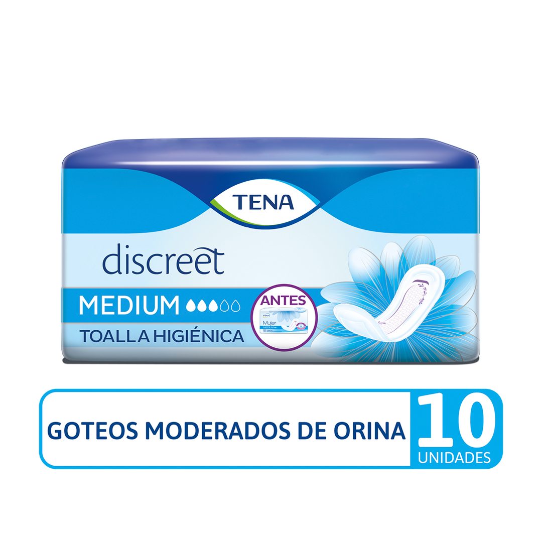 Toalla Higiénica TENA Discreet Medium x 10 Und