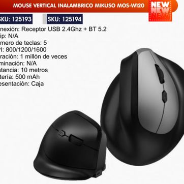 Imagen del producto MOUSE VERTICAL INALÁMBRICO MIKUSO 