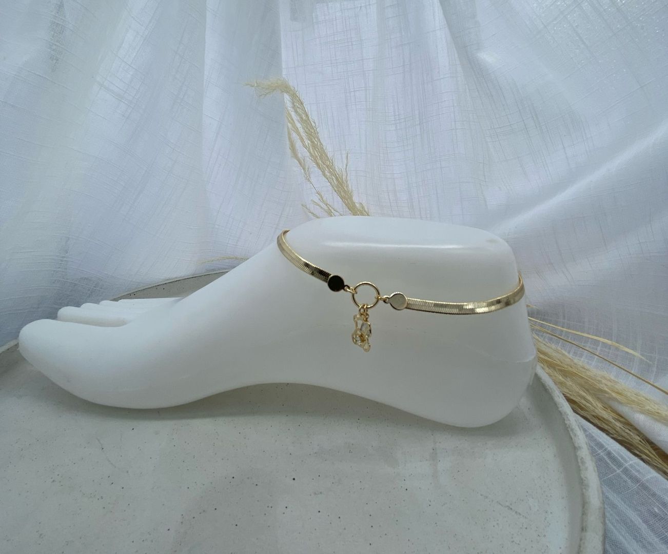 Tobillera, dorado, covergold 